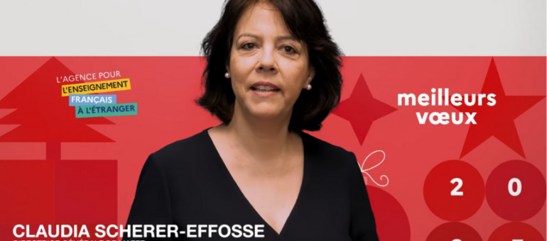 Claudia Scherer-Effosse vous adresse ses meilleurs voeux pour 2025 !